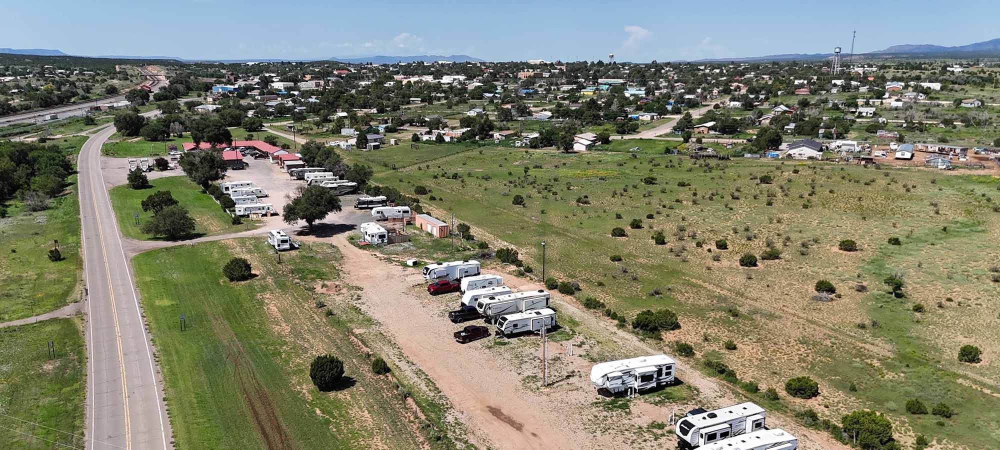 NM RV park for sale. City Utilities, Central New Mexico, RV Park for Sale, Motel for Sale, Expansion Acreage, Fiber Internet.